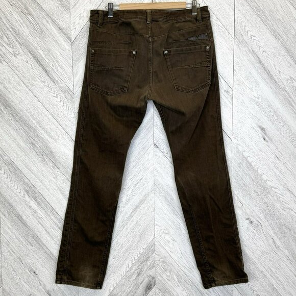 Diesel Jeans Mens Size 34x32 Darron Regular Slim Tapered Brown Denim Button Fly - Picture 5 of 8